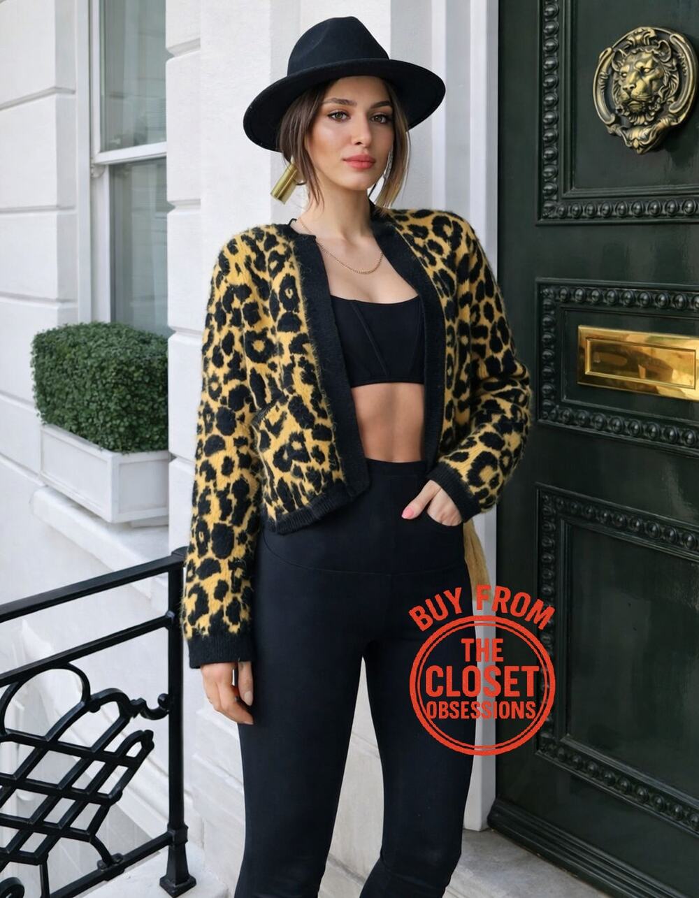 Zara NWT Leopard Wool Alpaca Blend Cropped Cardigan M